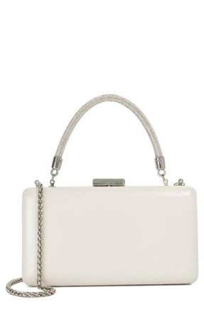 Dune London Brunch Leather Frame Clutch in Ivory at Nordstrom