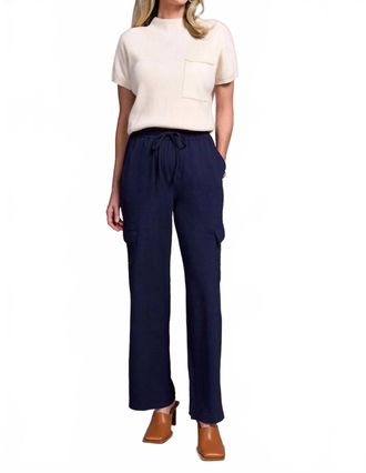 Tribal Airflow Elastic-Waist Flowy Cargo Pants In Nightfall