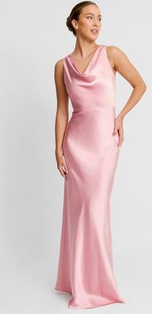 Six Stories Cowl Front Satin Bridesmaid Dress in Rose Pink at Nordstrom, Size 14