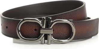 Ferragamo Verstelbare Gancini Riem - Heren - Riemen - Bruin - 95 CM - Leer - Accessoires