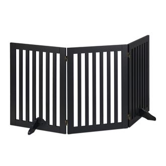 Relaxdays Relaxdays - Barrera Seguridad Perros, Valla Protectora Plegable, 70 X 154 Cm, Cerca Cachorro Y Mascotas, Con Patas, Negro