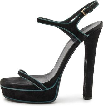 Gucci 195mm leather sandals - women - Calf Leather/Calf Leather/Calf Suede - 37 - Black