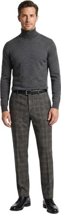 Ted Baker Herenbroek met ruitjespatroon en rechte pasvorm (Grijs)