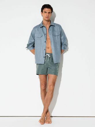 Reiss Sage Green Piped Drawstring Swim Shorts, Xxl