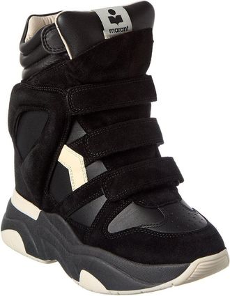 Isabel Marant Balskee Leather & Suede High-Top Wedge Sneaker