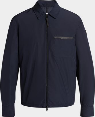 Moncler Men & apos;s Nylon Leather-Trim Full-Zip Shirt Jacket