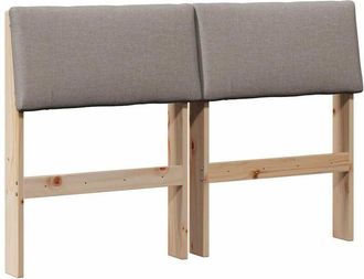 vidaXL Upholstered Headboard Taupe 120 cm Solid Pine Wood vidaXL