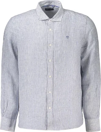 North Sails Blue Linen Mens Mens Shirt