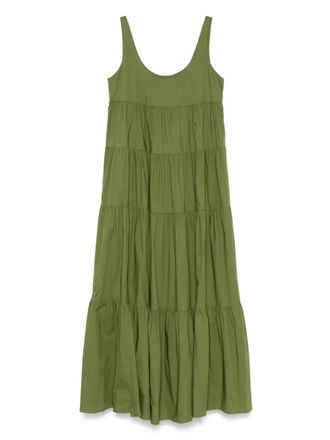 Michael Michael Kors tiered maxi dress - women - Cotton/Elastane - L - Green