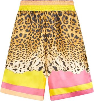 Roberto Cavalli Pop Print Zijden Bermuda Shorts - Heren - Strandmode - Veelkleurig - L - Badmode