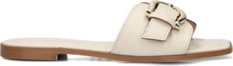 Stefano Lauran Elegante witte slippers voor de zomer - Dames - Sandalen - Wit - 37 EU - Leer - Schoenen