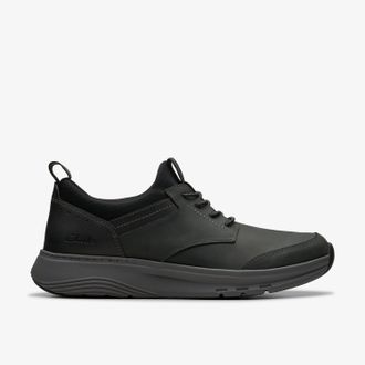 Clarks Motion Trek EZ Zwarte Leren Sneakers