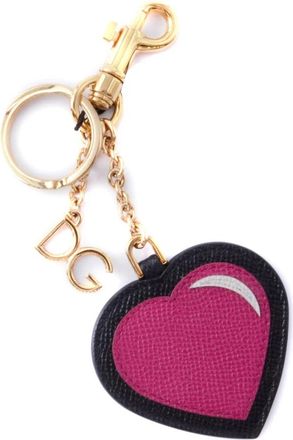 Dolce & Gabbana Vrouwen Hart Sleutelhouder - Dames - Sleutelhangers & Tashangers - Roze - ONE Size - Leer - Accessoires