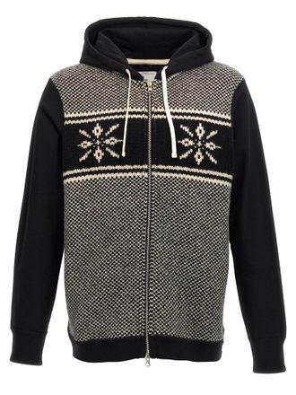 Junya Watanabe Mens Jacquard Insert Hoodie