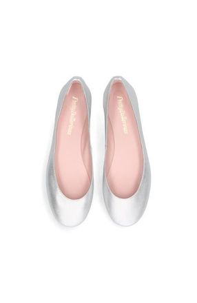 Pretty Ballerinas Round Toe Naked Metallic Ballet Flat in Metallic Silver at Nordstrom, Size 38