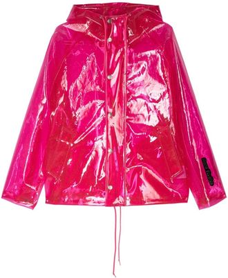 Acne Studios transparent hooded jacket - men - Thermoplastic Polyurethane (TPU) - 46 - Pink