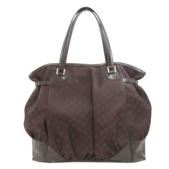 Gucci Dark Brown Nylon Tote Bag (Pre-Owned)