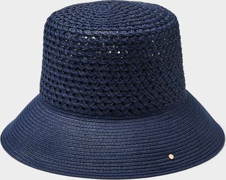 Lauren Ralph Lauren Womens Blue paper straw openwork Cloche Hat