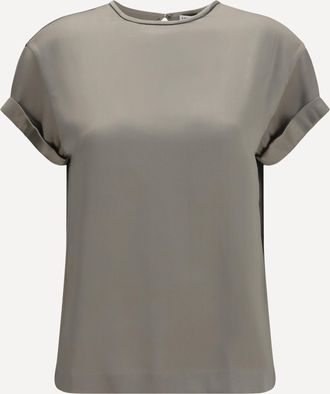 Brunello Cucinelli Blusa in seta con catena monili Woman XL