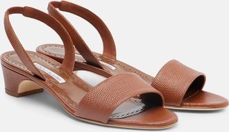 Manolo Blahnik Patobarnu 30 leather slingback sandals