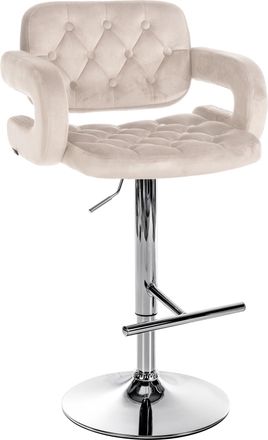Clp Clp - Taburete De Bar Dublin En Terciopelo Crema Metal Cromado