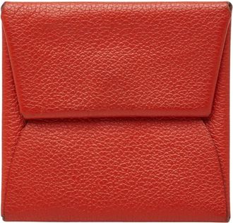 Herm&egrave;s Red Color Leather Coin Purse/Coin Case (Pre-Owned)