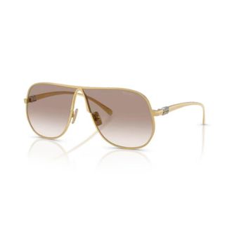 Miu Miu Aviator Sunglasses With Gold Metal Frame And Gradient Lenses