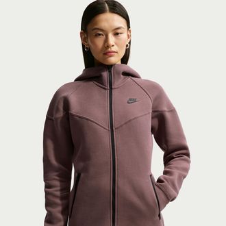 Nike Womens Nike Sportswear Tech Fleece Windrunner Full-Zip Hoodie in Purple | FB8338-502