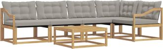 vidaXL Conjunto De Sof&aacute;s De Exterior 6 Uds. Blanco Y Gris Claro Vidaxl