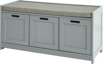 SoBuy Sobuy - Zapatero Banco Con 2 Puertas Y 1 Caj&oacute;n Para Guardar Y Ordenar Gris Fsr80-sg Es