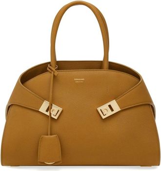 Ferragamo small Hug tote bag - women - CALFSKIN/Lambskin/CALFSKIN - One Size - Brown