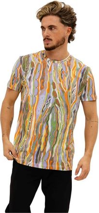 Carlo Colucci Knit Print T-Shirt - Heren - T-shirts - Veelkleurig - S - Katoen - Tops