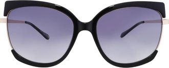Nine West NW 25 1012 BLK Smoke Cat Eye Ladies Sunglasses 10270074.LTS BLK