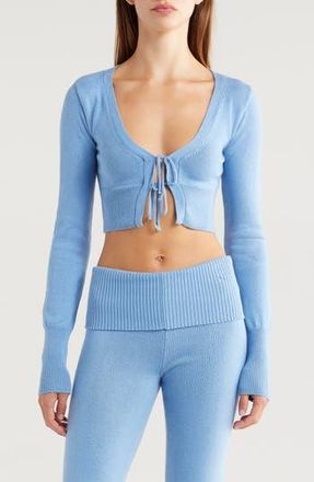 Florence By Mills Tie Front Crop Cardigan in Endless Sky at Nordstrom Rack, Size Xx-Large