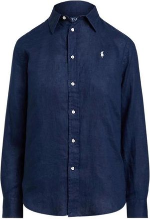 Polo Ralph Lauren Shirts, female, Blue, XS, Navy Blue Long Sleeve Shirt
