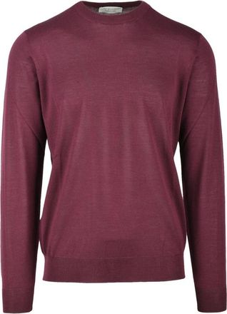 FILIPPO DE LAURENTIIS Merino Wol Ronde Hals Trui - Heren - Ronde hals truien - Rood - M - Wol - Truien & Vesten