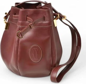Cartier Tweedehands leren schoudertassen - Dames - Vintage Tas - Rood - ONE Size - Vintage
