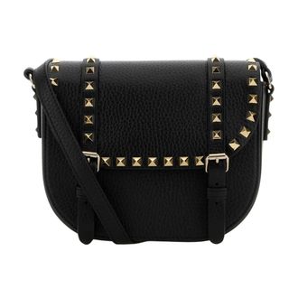 Valentino Garavani Cross Body Bags, female, Black, Size: ONE SIZE Rockstud Small Messenger Bag