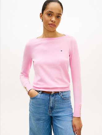 Tommy Hilfiger Jersey de punto con cuello barco y botones