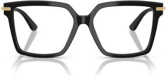 Dolce & Gabbana 54mm Square Optical Glasses in Black at Nordstrom