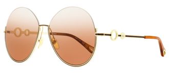Chlo&eacute; CH0067S Round Semi-Rimless Sunglasses - Gold