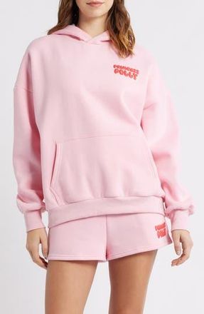 Princess Polly Puffy Logo Hoodie in Pink at Nordstrom Rack, Size 12