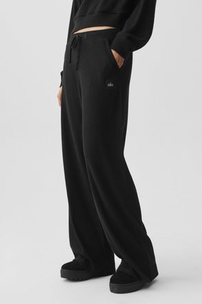 Alo | Muse Wide Leg Pants in Black, Size: Medium