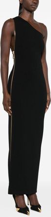 Elisabetta Franchi One-Shoulder Fine Knit Dress - Black