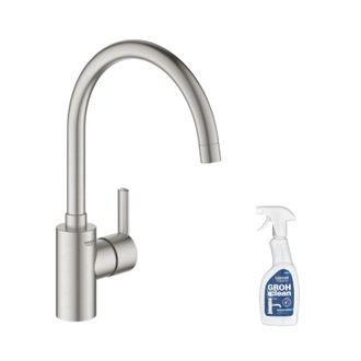 GROHE Feel Mezclador De Cocina Supersteel Ca&ntilde;o Alto + Limpiador Grohclean - Grohe