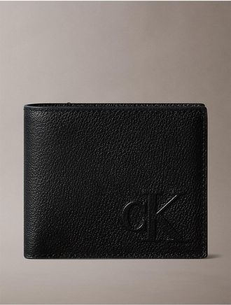 Calvin Klein Jeans Calvin Klein Mens Sculpted Impression Bifold Wallet and Coin Pouch - Black - OS