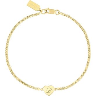 Set & Stones Emerson Initial Heart Bracelet in Gold /P at Nordstrom