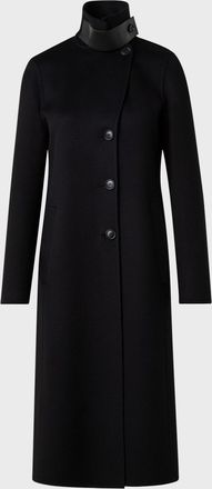 Akris Leather Collar Cashmere Coat