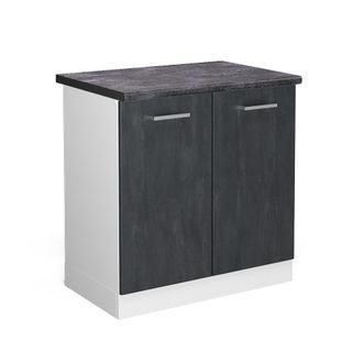 Vicco Armario Bajo Para Fregadero R-line, Hormig&oacute;n Negro, 80 Cm Et Antracita