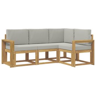 vidaXL Conjunto De Sof&aacute;s De Exterior 4 Pcs Blanco Y Gris Claro Vidaxl
